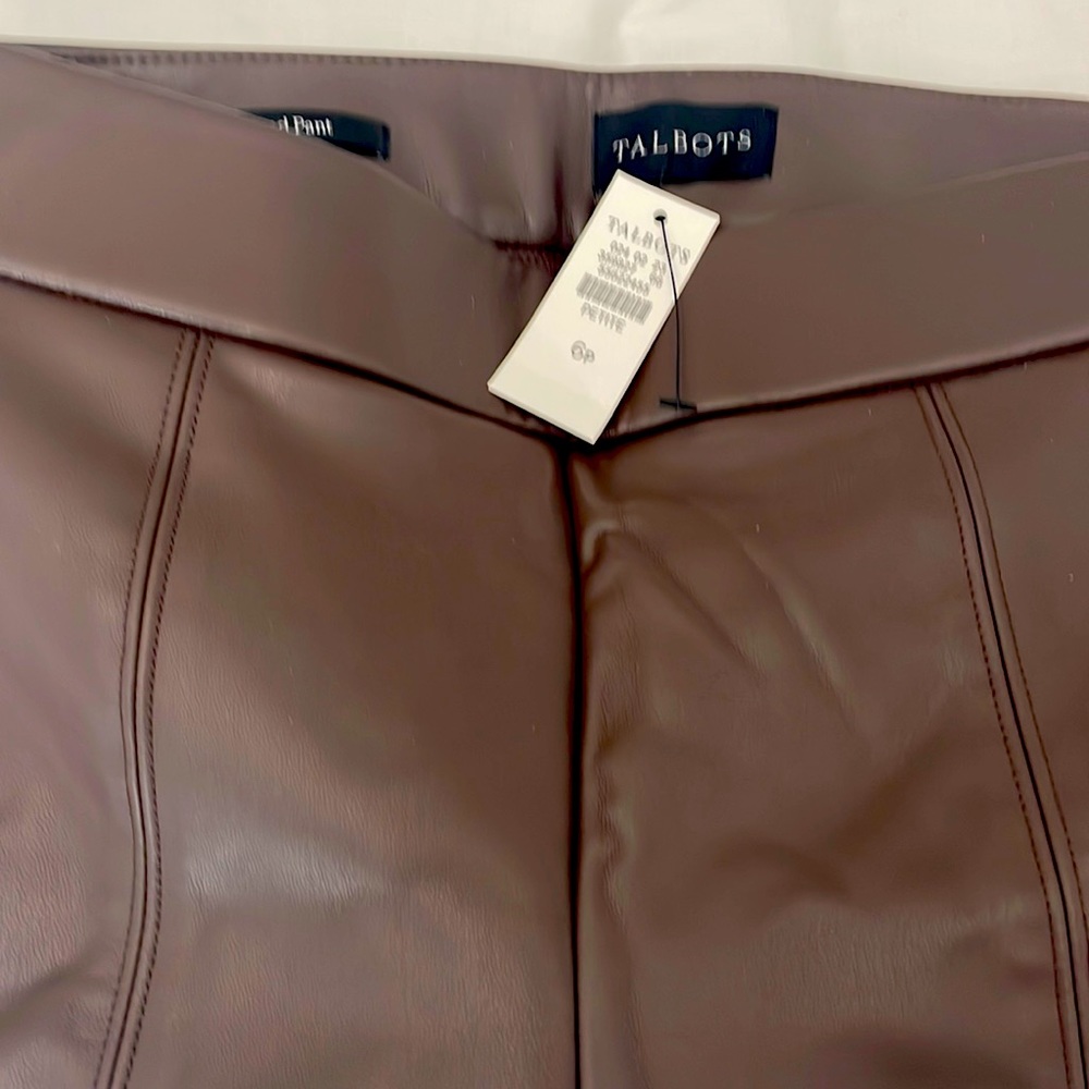 Ankle length faux leather pants by Talbot’s
